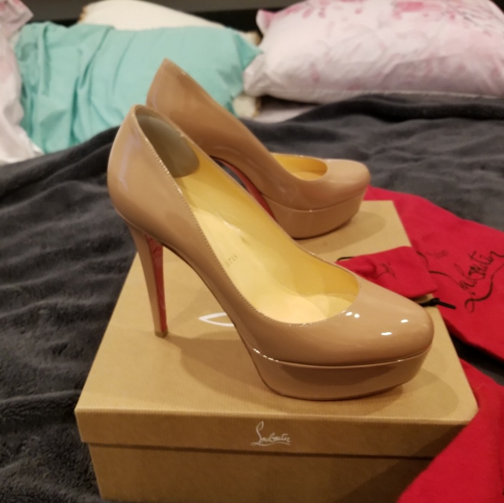 Christian Louboutin Bianca nude platform heels